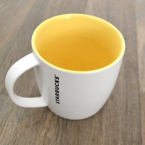 Starbucks Coffee Mug Yellow Bottom White Outer Mug